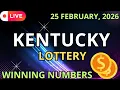 Kentucky Midday Lottery Results For - 25 Feb 2026