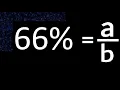66 to fraction 66 percent to fraction convert percentage to fraction