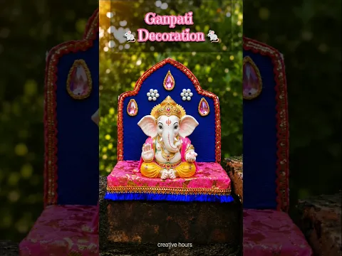 Beautiful Ganpati Decoration Ideas for Home 2026/simple ganesh decoration #shorts #ganpati #diy