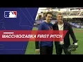 Ralph Macchio throws out first pitch to William Zabka