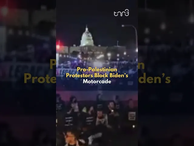 Prior to the State of the Union Address, Pro-Palestine protesters are blocking Biden's motorcade.