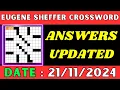 Eugene Sheffer Crossword Clue Answers for Nov 21 2024 Solved