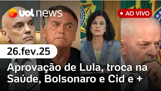 Aprovação de Lula na pesquisa Quaest; Padilha na Saúde, Oruam preso, Bolsonaro e Mauro Cid |UOL News