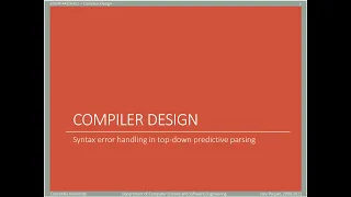 - Compiler Design