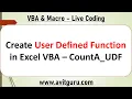 Create User Defined Function in Excel VBA - CountA UDF
