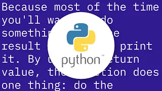 What does return actually do Python