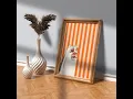Minimalist Halloween Cat Poster Orange Stripes Wall Art Instant Download