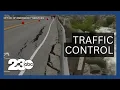 Highway 178 is under one-way traffic control in Kern Canyon