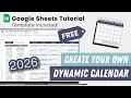 Dynamic Calendar Google Sheets Tutorial FREE Template