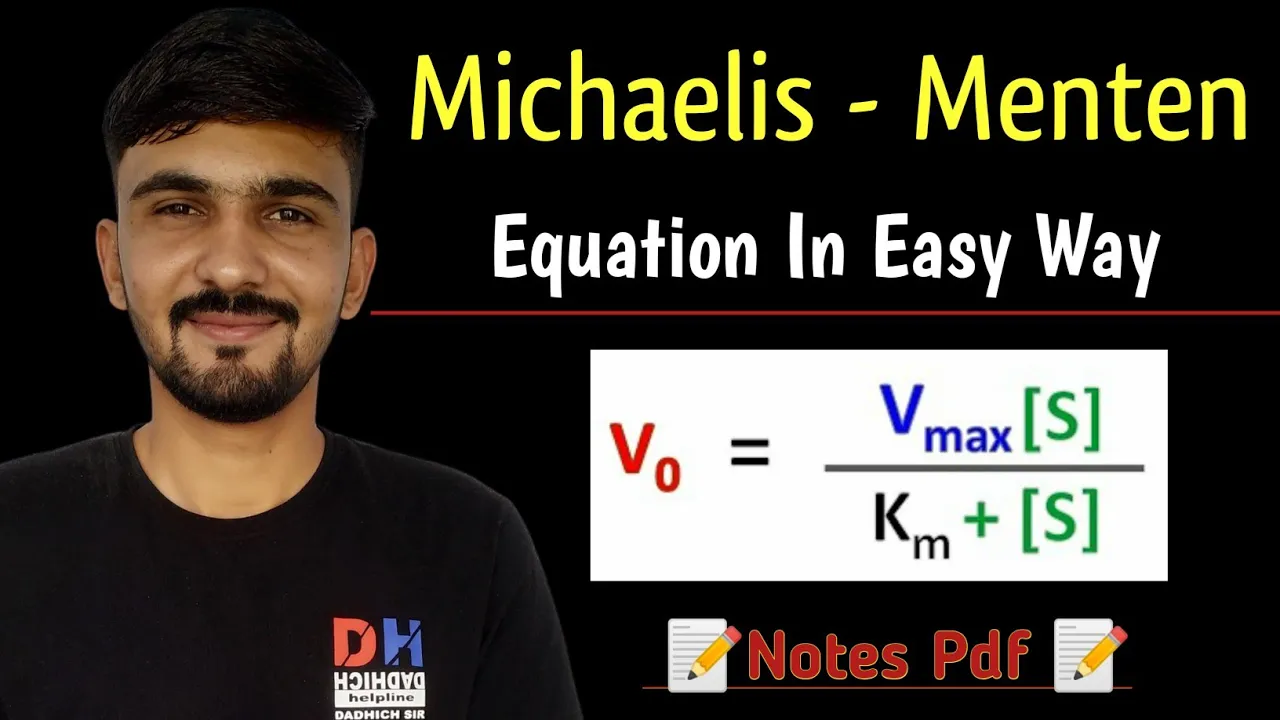 Michaelis Menten Equation In Hindi || Biochemistry || By Dadhich Sir