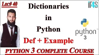 Python Tutorial in Urdu Hindi Dictionaries in Python How Dictionaries are used in Python