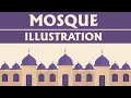 Mosque Flat Design Illustration By Misbah graphics Adobe Illustrator