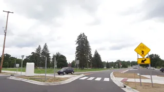 Driving new Kibby Road roundabout in Jackson Michigan