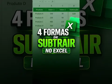 Como Fazer Conta de Menos no Excel (4 Formas Rápidas)