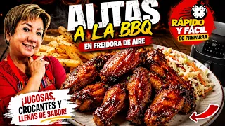 Alitas BBQ en Freidora de Aire CRUJIENTES – Fácil y Rápido | Aprendiendo a Cocinar Como Mamá