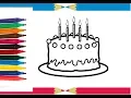 Happy Birt ay cake coloring for kids - party cake coloring page