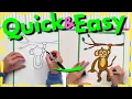 How To Draw a Monkey Hanging From a Branch Easy - Beginner Level