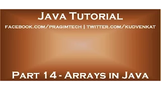 Arrays in Java Continued