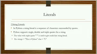 Literals in Tamil