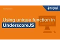 JavaScript Tutorial - Using uniq function in UnderscoreJS