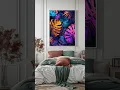 Vibrant Neon Tropical Leaves Art Colorful Jungle Wall Decor Vibrant Digital Print for Home Decor