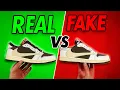 REAL VS FAKE NIKE X TRAVIS SCOTT AIR JORDAN 1 REVERSE MOCHA UPDATED SNEAKER COMPARISON