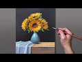 Download Lagu Acrylic Painting Sunflower Still Life