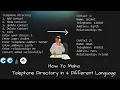 Telephone directory in 4 different languages c cpp java and python projects