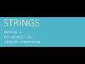 STRINGS and its PROGRAMS - KTU
