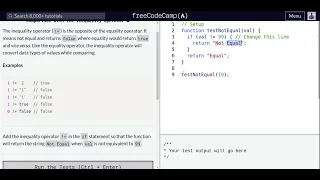 Lesson 63 Basic JavaScript Comparison with the Inequality Operator