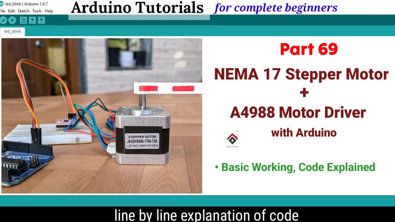 How to Control NEMA17 Stepper Motor with A4988 Driver and Arduino[with CODE]