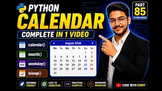 Python Calendar Module Complete Tutorial with Examples Hindi Part-85