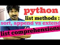 python programming by seenu sir sort append extend list comprehensions