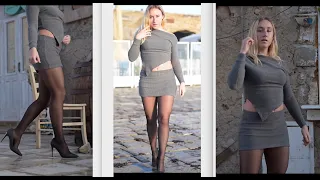 GLAMOUR NYLON MODEL FILM in Sicily Sheer Tights Pantyhose Stockings 4K