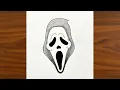 How To Draw Ghost Face Easy Step By Step Scream Drawing Ghostface Tutorial For Beginners With Pencil