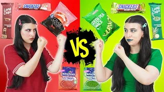 تحدي السناكات الحمراء ضد الخضراء النتيجة صدمتني 