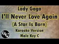 Download Lagu Lady Gaga - I'll Never Love Again Karaoke Instrumental Lyrics Cover Male Key C