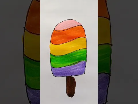 Rainbow Popsicle Easy Drawing For Kids #rainbow #popsicle #kidstvforfun #trending #viral #shorts