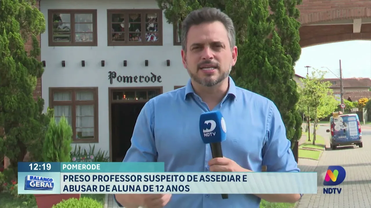 Preso professor suspeito de assediar e abusar de aluna de 12 anos em Pomerode