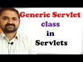 Generic Servlet Class in Servlets Web Technologies Advanced Java Servlets