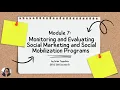 Module 7 Evaluating programs Data collection instruments and writing the report