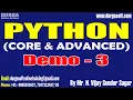 PYTHON tutorials Demo - 3 by Mr N Vijay Sunder Sagar On 25-04-2024 10PM IST