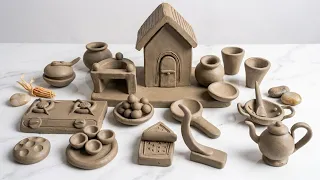 how to make mitti ka kitchen set at home 