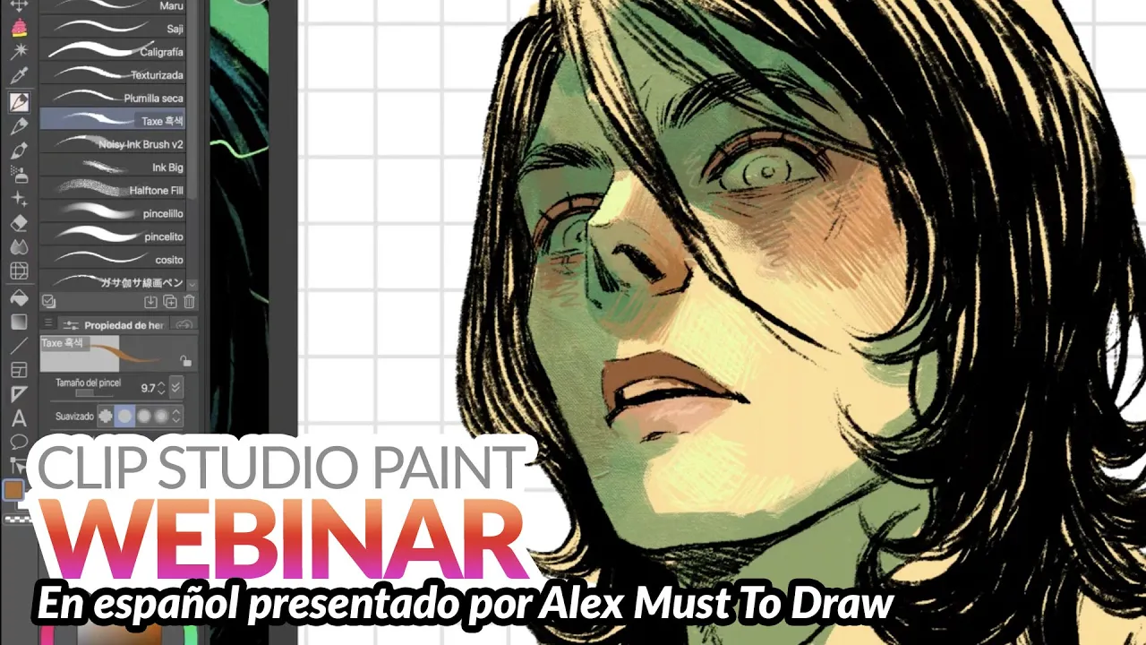 Webinar 🇪🇸 Español –  Render y color para tus personajes en Clip Studio Paint con Alex Must To Draw
