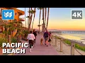 4K Sunset at Pacific Beach PB in San Diego California USA - Walking Tour Vlog Travel Guide
