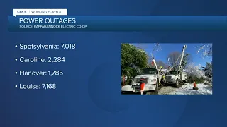 Update on Virginia power outages for Friday Jan 7