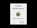 Maine Motor Vehicle Inspection Manual Sections 110-130