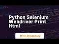 python selenium webdriver print html
