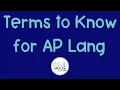 AP Lang Terms Coach Hall Writes