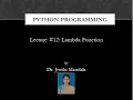 PYTHON PROGRAMMING Lambda Function